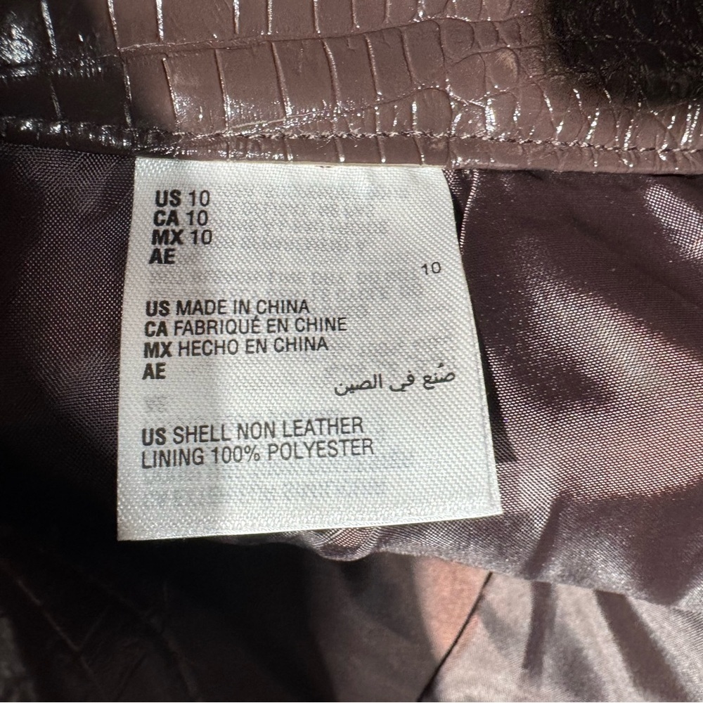New I.N.C. International Concepts Faux Leather Pencil Brown Skirt Size 10 - Picture 8 of 8